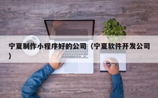 中国台湾宁夏制作小程序好的公司（宁夏软件开发公司）